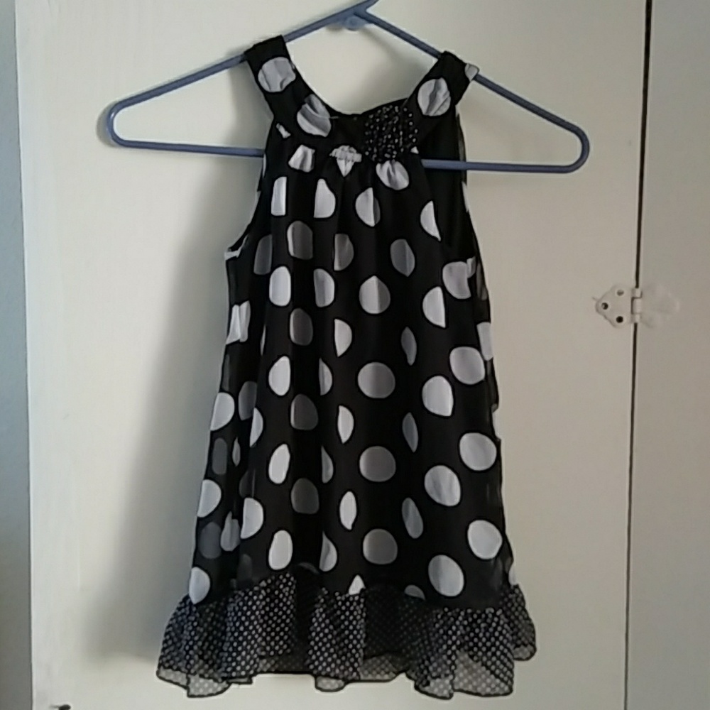Girls Black polka dot dress